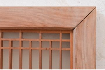 アンティーク建具　片面ガラス　和の雰囲気溢れる格子欄間1枚(明り取り、明かり取り)(R-071124)
