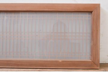 アンティーク建具　片面ガラス　和の雰囲気溢れる格子欄間1枚(明り取り、明かり取り)(R-071124)