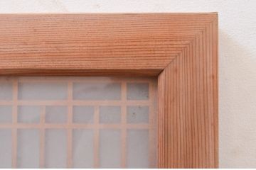 アンティーク建具　片面ガラス　和の雰囲気溢れる格子欄間1枚(明り取り、明かり取り)(R-071124)