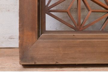 アンティーク建具　凝ったデザインが魅力的な組子入り欄間1枚(明り取り、明かり取り)(R-071125)