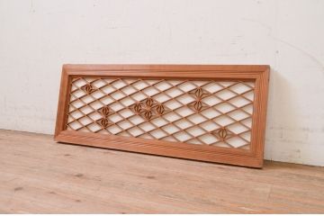 アンティーク建具　障子入り　上品な和の空間を演出する組子欄間1枚(明り取り、明かり取り)(R-071127)