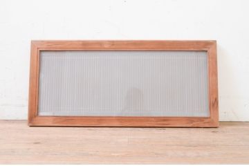 アンティーク建具　片面ガラス　繊細な格子が目を惹く筬欄間1枚(明かり取り、明り取り、オサランマ、おさらんま、格子欄間)(R-071129)