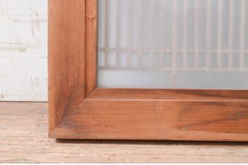 アンティーク建具　片面ガラス　繊細な格子が目を惹く筬欄間1枚(明かり取り、明り取り、オサランマ、おさらんま、格子欄間)(R-071129)