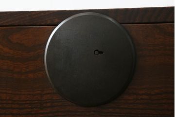 和製アンティーク　上手物!!　内部黒漆塗り　前面欅(ケヤキ)材　ぶ厚い金具の仙台箪笥(和箪笥、時代箪笥、整理箪笥、収納箪笥、引き出し)(R-071135)