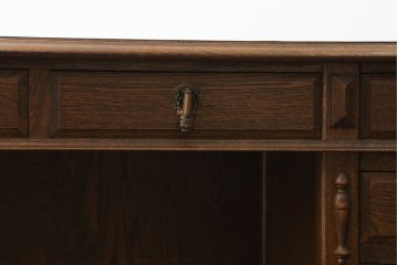 中古　三越家具　カントリーハウス　希少な絶版品ブルージュ　挽き物加工や引手のデザインがおしゃれ!クラシカルな雰囲気を高めるデスク(片袖机、ワークデスク、平机、在宅用、在宅ワーク)(R-071136)