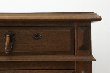 中古　三越家具　カントリーハウス　希少な絶版品ブルージュ　挽き物加工や引手のデザインがおしゃれ!クラシカルな雰囲気を高めるデスク(片袖机、ワークデスク、平机、在宅用、在宅ワーク)(R-071136)