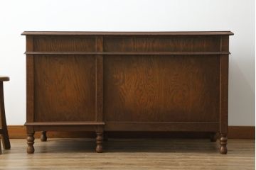 中古　三越家具　カントリーハウス　希少な絶版品ブルージュ　挽き物加工や引手のデザインがおしゃれ!クラシカルな雰囲気を高めるデスク(片袖机、ワークデスク、平机、在宅用、在宅ワーク)(R-071136)