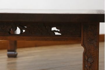 中古　美品　軽井沢彫り　桜の彫りが華やかな座卓(ローテーブル、センターテーブル、リビングテーブル)(R-071138)