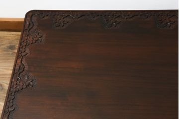 中古　美品　軽井沢彫り　桜の彫りが華やかな座卓(ローテーブル、センターテーブル、リビングテーブル)(R-071138)