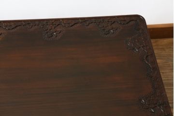 中古　美品　軽井沢彫り　桜の彫りが華やかな座卓(ローテーブル、センターテーブル、リビングテーブル)(R-071138)