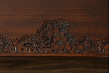 中古　美品　軽井沢彫り　桜の彫りが華やかな座卓(ローテーブル、センターテーブル、リビングテーブル)(R-071138)
