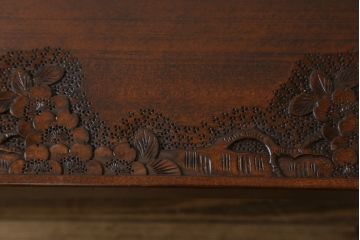 中古　美品　軽井沢彫り　桜の彫りが華やかな座卓(ローテーブル、センターテーブル、リビングテーブル)(R-071138)