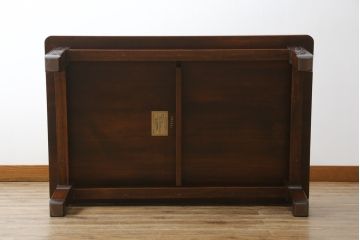 中古　美品　軽井沢彫り　桜の彫りが華やかな座卓(ローテーブル、センターテーブル、リビングテーブル)(R-071138)