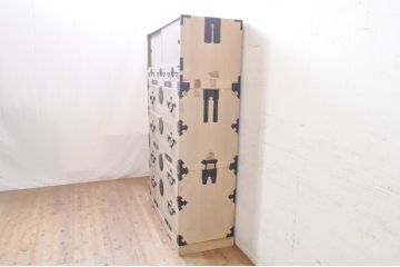 和製アンティーク　特注!!　上手物!!　桐紋金具　上品な佇まいと金具の立派な三段重ね総桐二本松箪笥(重ね箪笥、収納箪笥、衣装箪笥、和タンス、総桐たんす、総桐箪笥、時代箪笥、引き出し)(R-071144)
