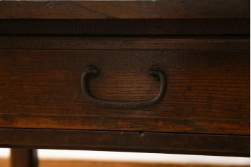 和製アンティーク　栗材と欅(ケヤキ)材の上質な文机(座卓、ローテーブル、センターテーブル、平机、在宅ワーク、在宅用)(R-071174)