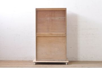 和製アンティーク　レトロデザイン　昔懐かしい雰囲気の作業台付き食器棚(戸棚、収納棚、引き出し)(R-071178)