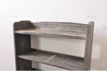和製アンティーク　レトロな雰囲気と使い込まれた風合いが味わい深い本棚(ブックシェルフ、オープンラック、飾り棚、収納棚、ディスプレイラック)(R-071180)