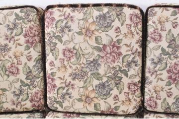 イギリスビンテージ　美品　ERCOL(アーコール)　落ち着いた色味の花柄ファブリックが上品な3人掛けソファ(アームソファ、3Pソファ、三人掛け、英国、北欧、ヴィンテージ)(R-071184)