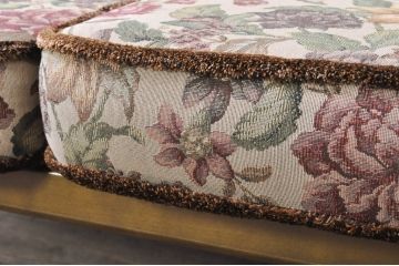 イギリスビンテージ　美品　ERCOL(アーコール)　落ち着いた色味の花柄ファブリックが上品な3人掛けソファ(アームソファ、3Pソファ、三人掛け、英国、北欧、ヴィンテージ)(R-071184)