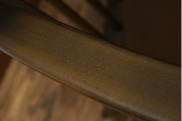 イギリスビンテージ　美品　ERCOL(アーコール)　落ち着いた色味の花柄ファブリックが上品な1人掛けソファ(ラウンジチェア、アームチェア、椅子、1シーターソファ、英国、北欧、ヴィンテージ)(R-071185)