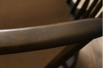 イギリスビンテージ　美品　ERCOL(アーコール)　落ち着いた色味の花柄ファブリックが上品な1人掛けソファ(ラウンジチェア、アームチェア、椅子、1シーターソファ、英国、北欧、ヴィンテージ)(R-071185)
