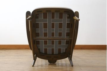イギリスビンテージ　美品　ERCOL(アーコール)　落ち着いた色味の花柄ファブリックが上品な1人掛けソファ(ラウンジチェア、アームチェア、椅子、1シーターソファ、英国、北欧、ヴィンテージ)(R-071185)
