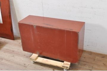 和製ビンテージ　美品　高級品　曙塗り(あけぼのぬり)　朱塗り　深い朱色が和の趣を高める囲炉裏(木製火鉢、座卓、ローテーブル、ヴィンテージ)(定価約50万円)(R-071187)
