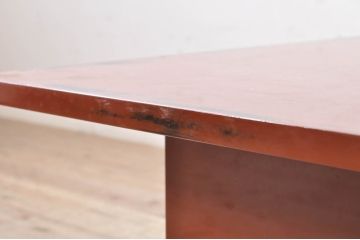 和製ビンテージ　美品　高級品　曙塗り(あけぼのぬり)　朱塗り　深い朱色が和の趣を高める囲炉裏(木製火鉢、座卓、ローテーブル、ヴィンテージ)(定価約50万円)(R-071187)