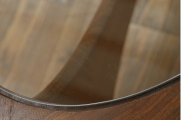 イギリスビンテージ　G-PLAN(ジープラン)　チーク材　ガラストップのおしゃれなコーヒーテーブル(センターテーブル、ローテーブル、オーバルテーブル、英国、北欧、ヴィンテージ)(R-071188)