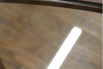イギリスビンテージ　G-PLAN(ジープラン)　チーク材　ガラストップのおしゃれなコーヒーテーブル(センターテーブル、ローテーブル、オーバルテーブル、英国、北欧、ヴィンテージ)(R-071188)