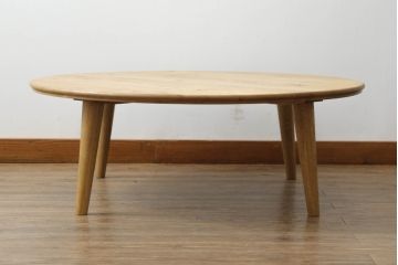 中古　シンプルなデザインが取り入れやすい丸テーブル(座卓、ローテーブル、センターテーブル)(R-071190)