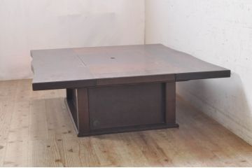 中古　美品　国産総栗材!!　上品で落ち着いた雰囲気の囲炉裏テーブル(火鉢、座卓、ローテーブル)(R-071191)