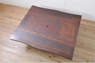 中古　美品　国産総栗材!!　上品で落ち着いた雰囲気の囲炉裏テーブル(火鉢、座卓、ローテーブル)(R-071191)