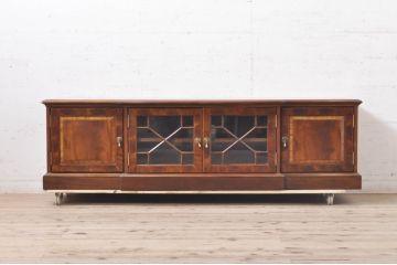 中古　アメリカ高級輸入家具　IDC大塚家具取り扱い　Scarborough House(スカボローファインファニチャー)　マホガニー材のテレビ台(テレビボード、ローボード、リビングボード)(定価約94万円)(R-071194)