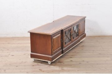 中古　アメリカ高級輸入家具　IDC大塚家具取り扱い　Scarborough House(スカボローファインファニチャー)　マホガニー材のテレビ台(テレビボード、ローボード、リビングボード)(定価約94万円)(R-071194)