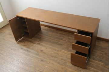 中古　ACTUS(アクタス)　MEZZO(メッツォ)　デスク200　シンプルなデザインと使い勝手の良い大きさが魅力のデスク(コンソールテーブル、ワークデスク、両袖机、在宅用、在宅ワーク用)(定価約20万円)(R-071195)