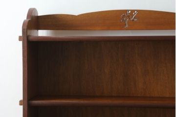 和製アンティーク　引き出し付きが嬉しい楔(クサビ)式縦型本棚(ブックシェルフ、オープンシェルフ、飾り棚)(R-071202)