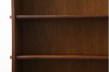 和製アンティーク　引き出し付きが嬉しい楔(クサビ)式縦型本棚(ブックシェルフ、オープンシェルフ、飾り棚)(R-071202)