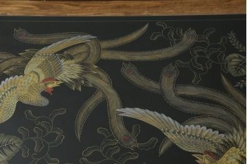 中古　美品　特選輪島塗り　野義商會(商会)　十六代嘉南作　迫力のある鳳凰の意匠が存在感を放つ蒔絵座卓(ローテーブル、センターテーブル、リビングテーブル)(定価推定約150万円)(R-071205)