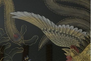 中古　美品　特選輪島塗り　野義商會(商会)　十六代嘉南作　迫力のある鳳凰の意匠が存在感を放つ蒔絵座卓(ローテーブル、センターテーブル、リビングテーブル)(定価推定約150万円)(R-071205)