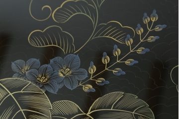 中古　美品　特選輪島塗り　野義商會(商会)　十六代嘉南作　迫力のある鳳凰の意匠が存在感を放つ蒔絵座卓(ローテーブル、センターテーブル、リビングテーブル)(定価推定約150万円)(R-071205)