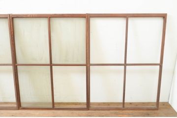 アンティーク建具　レトロな空間作りにおすすめなガラス窓4枚セット(引き戸、ガラス戸)(R-071230)