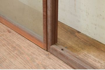 アンティーク建具　レトロな空間作りにおすすめなガラス窓4枚セット(引き戸、ガラス戸)(R-071230)
