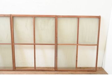 アンティーク建具　レトロな空間作りにおすすめなガラス窓4枚セット(引き戸、ガラス戸)(R-071230)