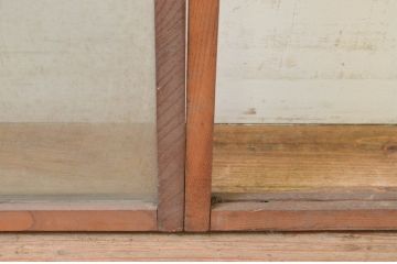 アンティーク建具　レトロな空間作りにおすすめなガラス窓4枚セット(引き戸、ガラス戸)(R-071230)