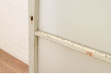 アンティーク建具　ペイント仕上げ限定　インテリアに取り入れやすいシンプルなデザインのペイントガラス窓2枚セット(引き戸、ガラス戸)(R-071233)