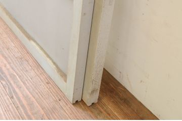 アンティーク建具　ペイント仕上げ限定　インテリアに取り入れやすいシンプルなデザインのペイントガラス窓2枚セット(引き戸、ガラス戸)(R-071233)