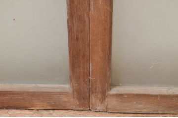 アンティーク建具　古い木味が魅力的なガラス窓3枚セット(引き戸、ガラス戸)(R-071236)