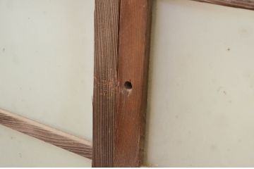 アンティーク建具　古い木味が魅力的なガラス窓3枚セット(引き戸、ガラス戸)(R-071236)