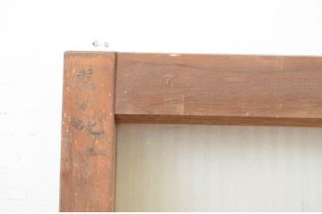 アンティーク建具　銀モールガラス入り!　温かみのある雰囲気が魅力のガラス窓1枚(ガラス戸、引き戸)(R-071237)